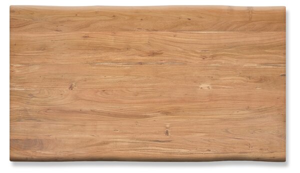 DELIFE Étkezőasztal Edge 160x90 cm XL akác természetes rozsdamentes acél széles Live-Edge