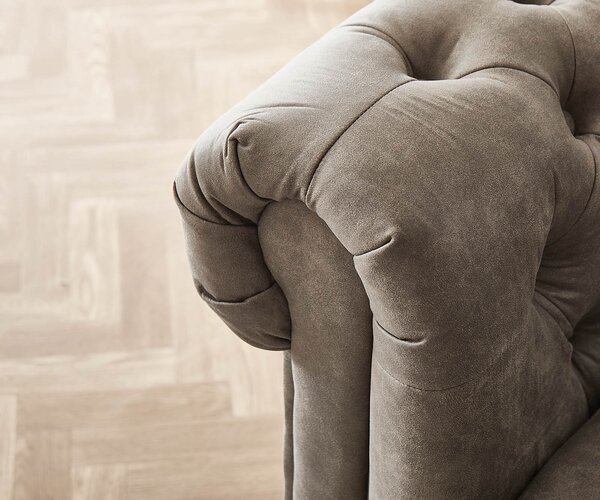 DELIFE Kanapé Chesterfield 3 személyes 200x88 cm vintage taupe kanapé
