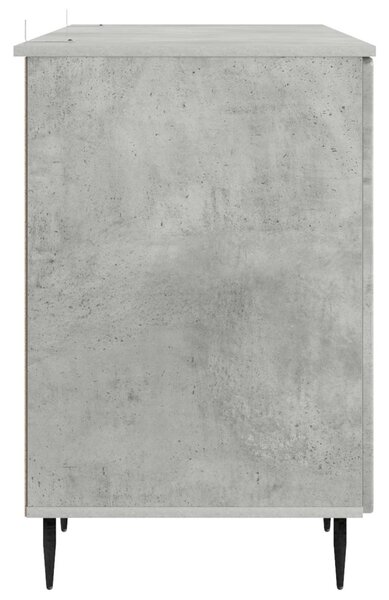 Asztal polcokkal Betonszürke 142,5 x 50 x 75 cm Szerelt Fa