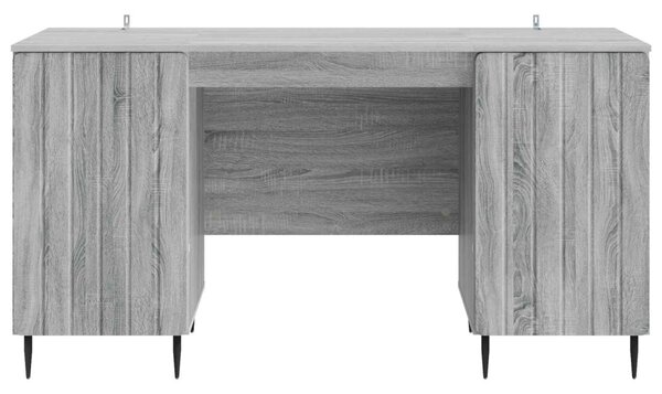 Asztal polcokkal Szürke Sonoma 142,5 x 50 x 75 cm Szerelt Fa