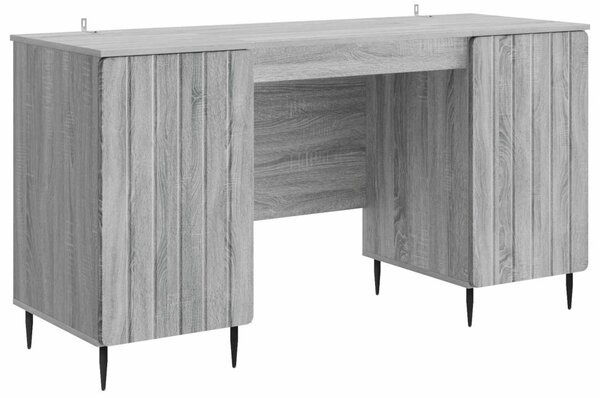 Asztal polcokkal Szürke Sonoma 142,5 x 50 x 75 cm Szerelt Fa