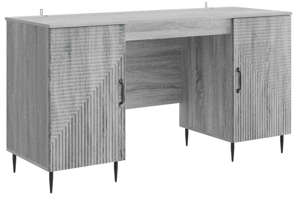 Asztal polcokkal Szürke Sonoma 142,5 x 50 x 75 cm Szerelt Fa