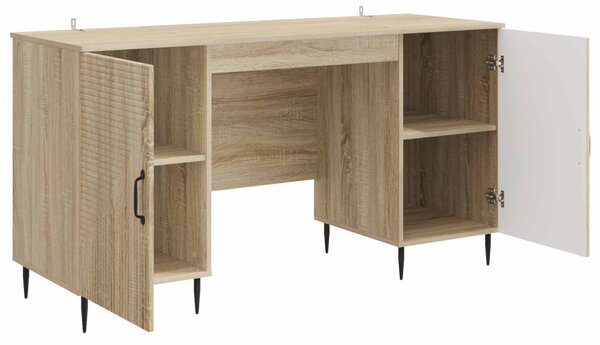 Asztal polcokkal Sonoma Tölgy 142,5 x 50 x 75 cm Szerelt Fa