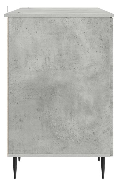 Asztal polcokkal Betonszürke 142,5 x 50 x 75 cm Szerelt Fa
