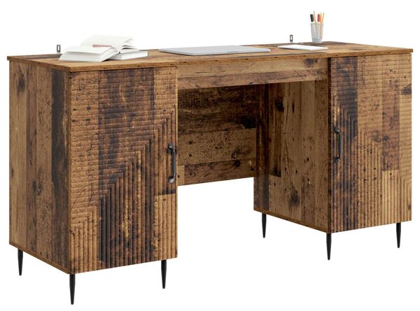 Asztal polcokkal ajtóval Antik Fa 142,5 x 50 x 75 cm Szerelt Fa