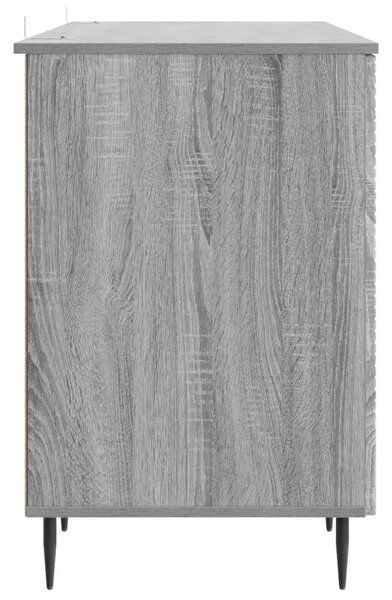 Asztal polcokkal Szürke Sonoma 142,5 x 50 x 75 cm Szerelt Fa