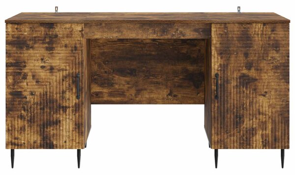 Asztal polcokkal Füstös Tölgy 142,5 x 50 x 75 cm Szerelt Fa