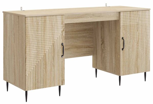 Asztal polcokkal Sonoma Tölgy 142,5 x 50 x 75 cm Szerelt Fa