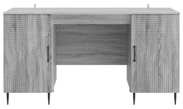 Asztal polcokkal Szürke Sonoma 142,5 x 50 x 75 cm Szerelt Fa