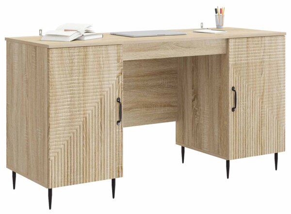 Asztal polcokkal Sonoma Tölgy 142,5 x 50 x 75 cm Szerelt Fa