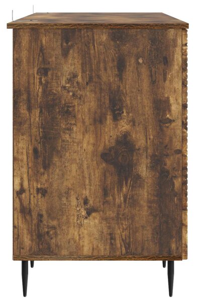 Asztal polcokkal Füstös Tölgy 142,5 x 50 x 75 cm Szerelt Fa