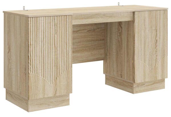 Asztal polcokkal Sonoma Tölgy 142,5 x 50 x 75 cm Szerelt Fa