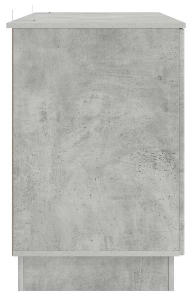 Asztal polcokkal Betonszürke 142,5 x 50 x 75 cm Szerelt Fa