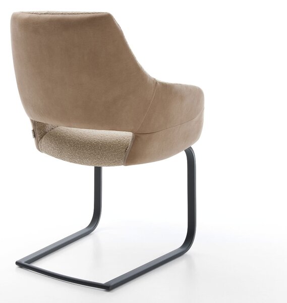 DELIFE Étkezőszék Yago-Flex karfás vegyes anyagok sötét bézs lapos fekete zsákrugós