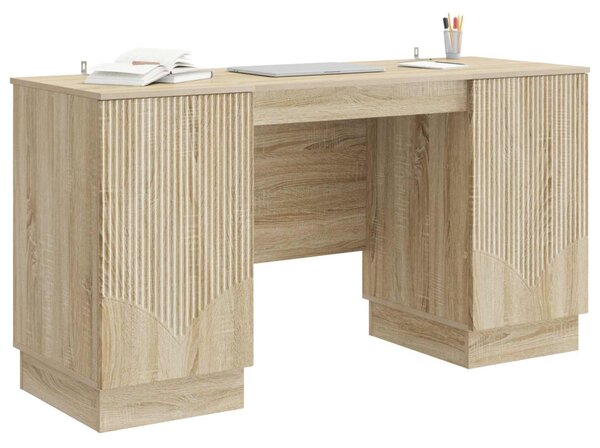 Asztal polcokkal Sonoma Tölgy 142,5 x 50 x 75 cm Szerelt Fa