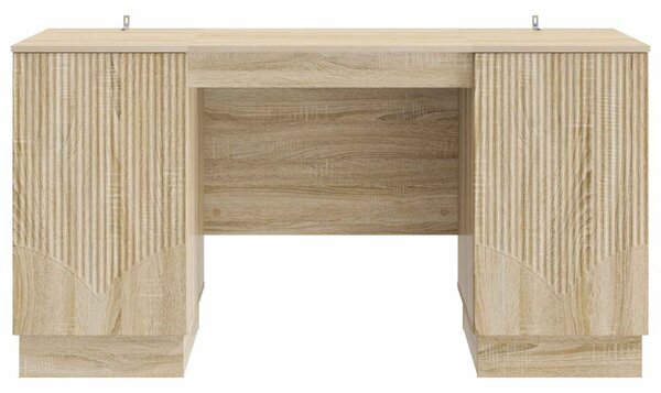 Asztal polcokkal Sonoma Tölgy 142,5 x 50 x 75 cm Szerelt Fa