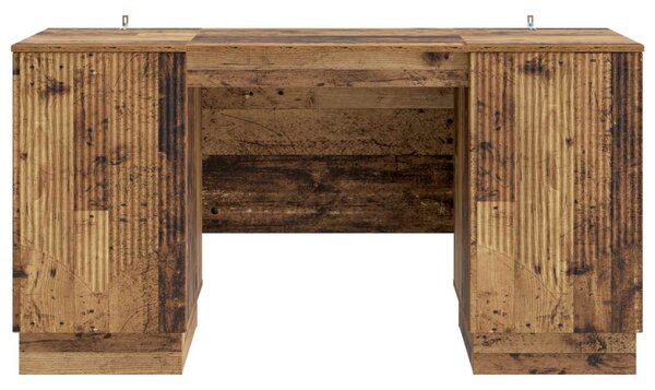 Asztal polcokkal ajtóval Antik Fa 142,5 x 50 x 75 cm Szerelt Fa