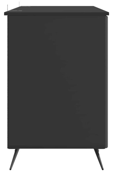 Asztal polcokkal tárolóval Fekete 142,5 x 50 x 75 cm Szerelt Fa