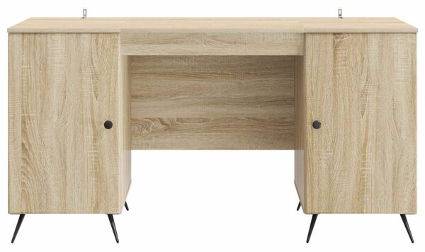Asztal polcokkal Sonoma Tölgy 142,5 x 50 x 75 cm Szerelt Fa