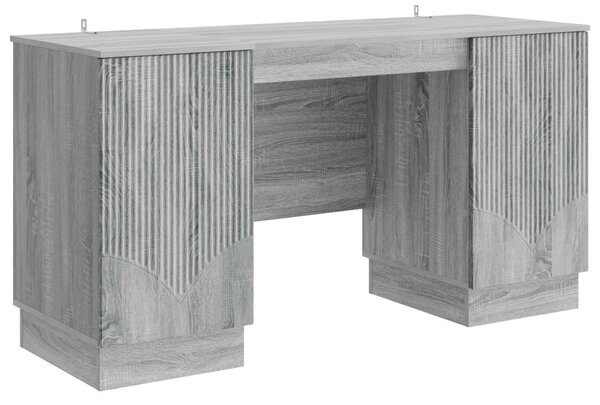 Asztal polcokkal Szürke Sonoma 142,5 x 50 x 75 cm Szerelt Fa