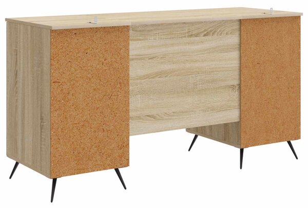Asztal polcokkal Sonoma Tölgy 142,5 x 50 x 75 cm Szerelt Fa