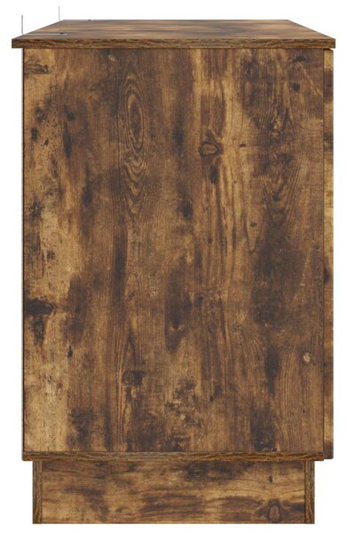 Asztal polcokkal Füstös Tölgy 142,5 x 50 x 75 cm Szerelt Fa