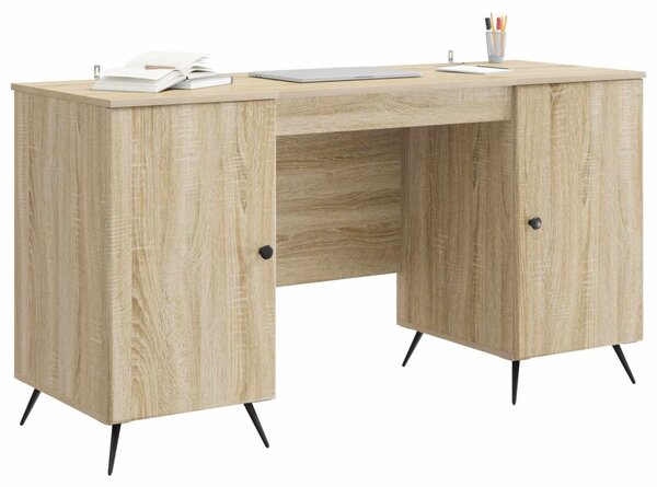 Asztal polcokkal Sonoma Tölgy 142,5 x 50 x 75 cm Szerelt Fa