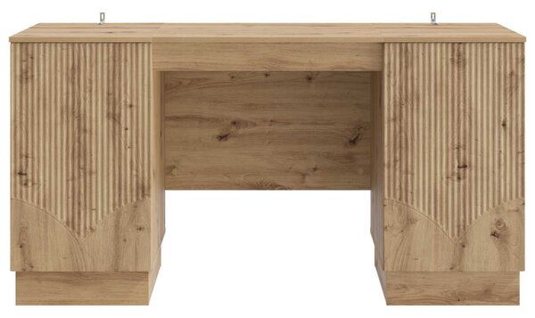 Asztal polcokkal Kézműves Tölgy 142,5 x 50 x 75 cm Szerelt Fa