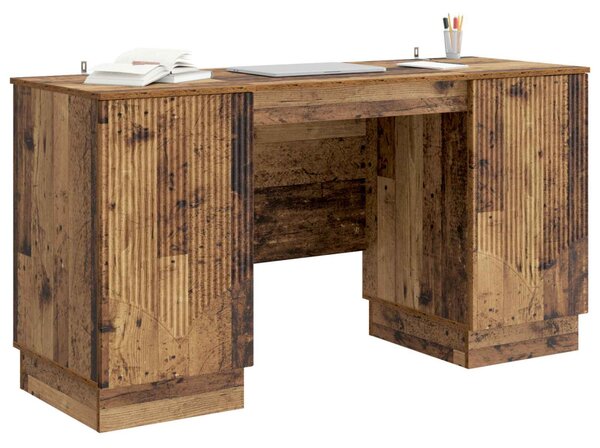 Asztal polcokkal ajtóval Antik Fa 142,5 x 50 x 75 cm Szerelt Fa