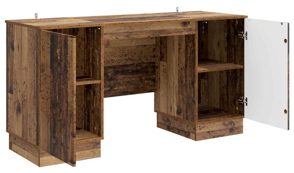 Asztal polcokkal ajtóval Antik Fa 142,5 x 50 x 75 cm Szerelt Fa