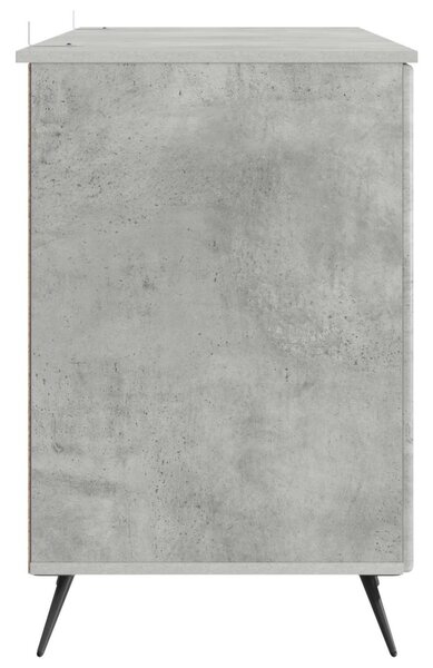 Asztal polcokkal Betonszürke 142,5 x 50 x 75 cm Szerelt Fa