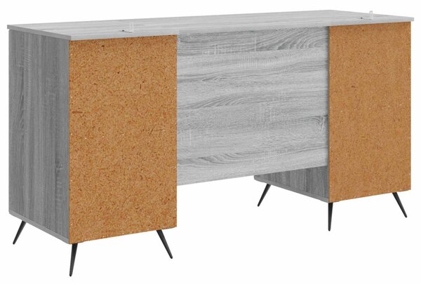 Asztal polcokkal Szürke Sonoma 142,5 x 50 x 75 cm Szerelt Fa