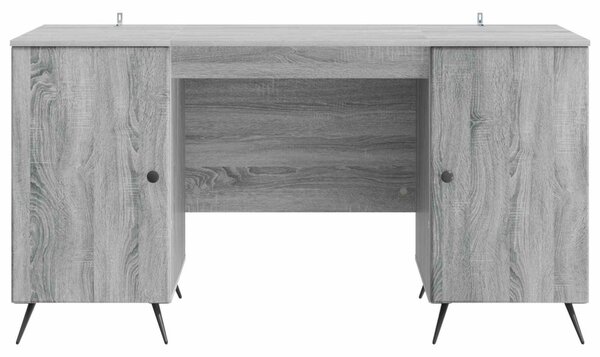 Asztal polcokkal Szürke Sonoma 142,5 x 50 x 75 cm Szerelt Fa