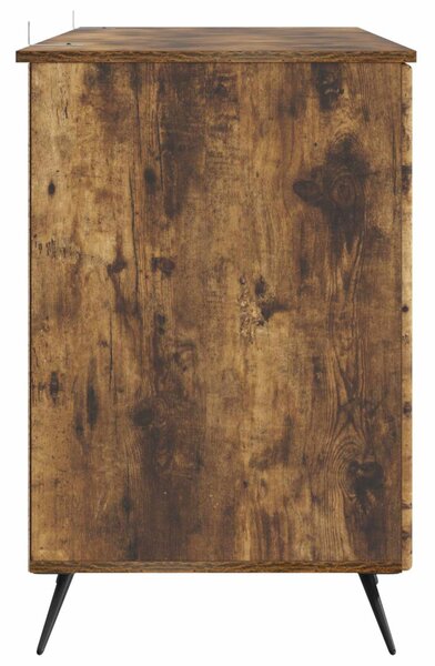 Asztal polcokkal Füstös Tölgy 142,5 x 50 x 75 cm Szerelt Fa