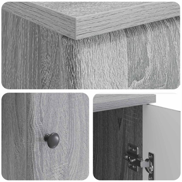 Asztal polcokkal Szürke Sonoma 142,5 x 50 x 75 cm Szerelt Fa