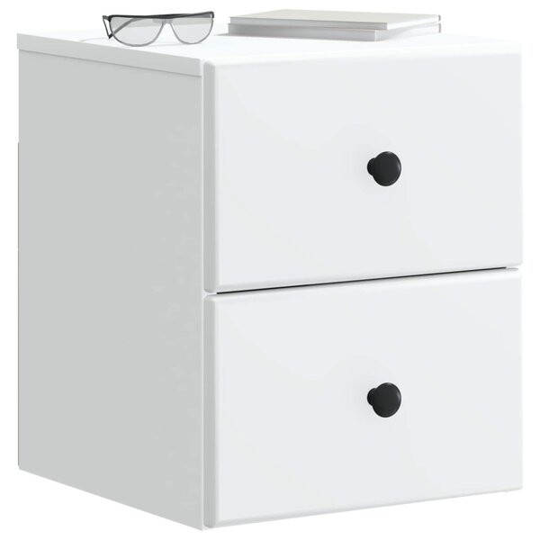Fali éjjeli szekrény 2 pcs Fehér 34,5 x 33 x 40 cm Szerelt Fa