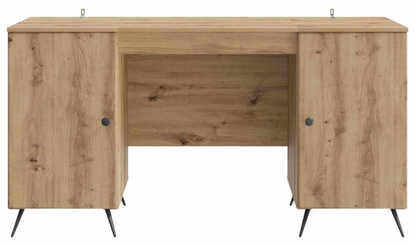 Asztal polcokkal Kézműves Tölgy 142,5 x 50 x 75 cm Szerelt Fa