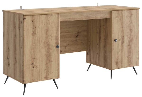 Asztal polcokkal Kézműves Tölgy 142,5 x 50 x 75 cm Szerelt Fa
