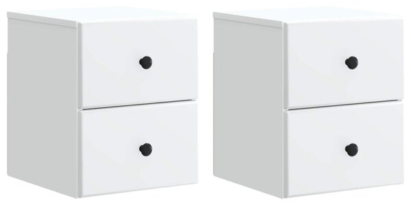 Fali éjjeli szekrény 2 pcs Fehér 34,5 x 33 x 40 cm Szerelt Fa