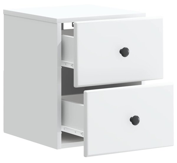Fali éjjeli szekrény 2 pcs Fehér 34,5 x 33 x 40 cm Szerelt Fa