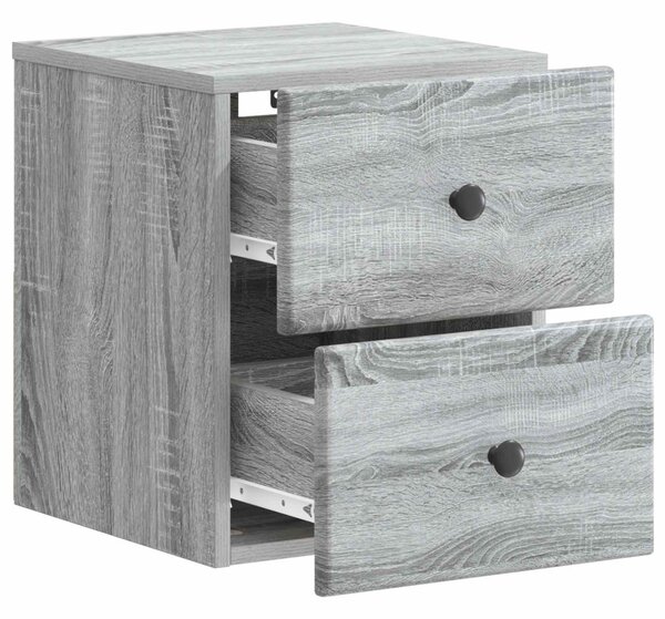 Fali éjjeli szekrény 2 pcs Szürke Sonoma 34,5 x 33 x 40 cm