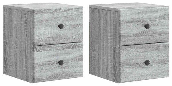 Fali éjjeli szekrény 2 pcs Szürke Sonoma 34,5 x 33 x 40 cm