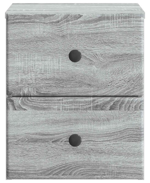 Fali éjjeli szekrény 2 pcs Szürke Sonoma 34,5 x 33 x 40 cm