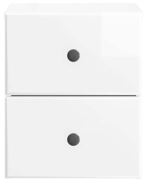 Fali éjjeli szekrény 2 pcs Magasfényű Fehér 34,5 x 33 x 40 cm