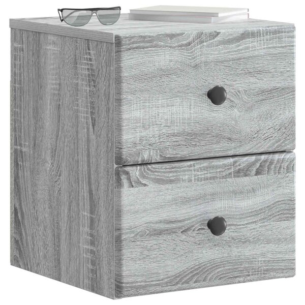 Fali éjjeli szekrény 2 pcs Szürke Sonoma 34,5 x 33 x 40 cm