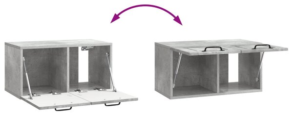 Fali TV szekrény Betonszürke 59,5 x 31 x 30 cm Szerelt Fa