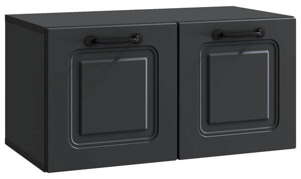 Fali TV szekrény Fekete 59,5 x 31 x 30 cm Szerelt Fa