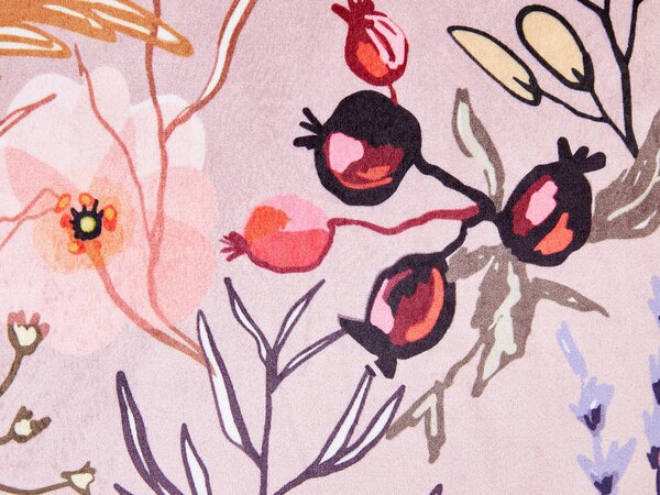 2 db díszpárna ANEMONES Bársony 45 x 45 cm Pasztellrózsaszín Virágmintás