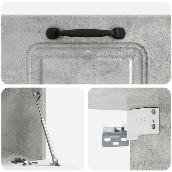 Fali TV szekrény Betonszürke 59,5 x 31 x 30 cm Szerelt Fa