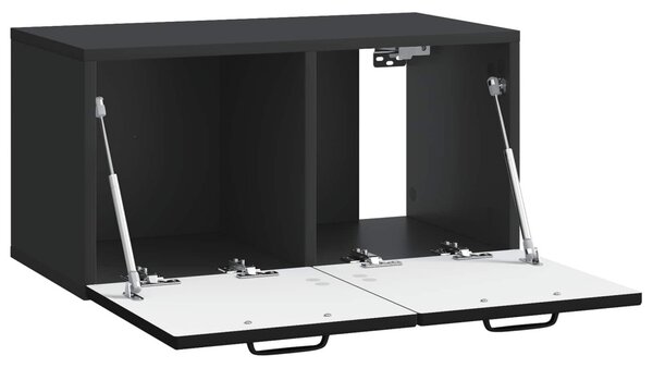 Fali TV szekrény Fekete 59,5 x 31 x 30 cm Szerelt Fa